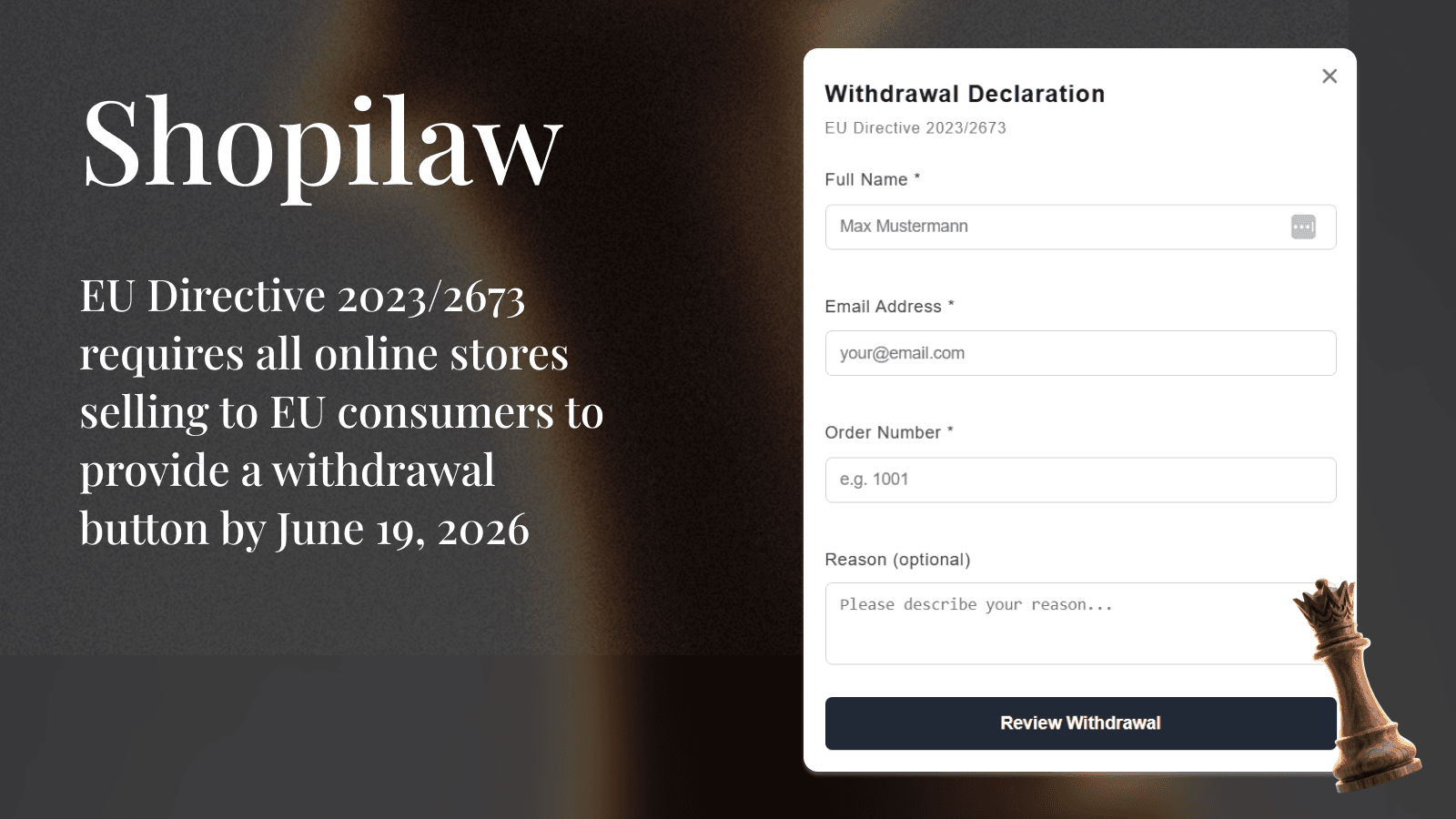Shopilaw — EU-compliant withdrawal button for Shopify